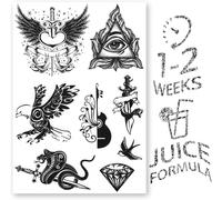 Faux Tatouages ¿¿Temporaires Pour Hommes Et Femmes, Autocollants Pour Bras Et Poitrine, Imperméables À Base De Plantes, Dure 1 À 2 Semaines, Illuminati Eye Of Providence (Design 9)