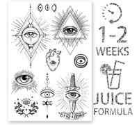 Faux Tatouages ¿¿Temporaires Pour Hommes Et Femmes, Autocollants Pour Bras Et Poitrine, Imperméables À Base De Plantes, Dure 1 À 2 Semaines, Illuminati Eye Of Providence (Design 9)