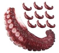 Faux Tentacules de Poulpe en PVC - Modèle de Nourriture Simulée 6.5cm pour Décoration de Cuisine, Vitrine de Restaurant Sushi et Accessoires de Photographie Culinaire-10 Pièces