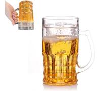 Faux verres à bière, 400 ml, double couche, tasse à bière réaliste avec poignées, tasse à farce pour bars, boissons, cadeau amusant pour boissons et ambiance d'été cool