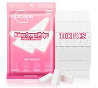 Fauxomor 108 Pcs Éponges Maquillage Sans Latex, Éponge Triangle Mini Beauty Blender Maquillage Visage pour Fond de Teint Liquide, Poudre, Crème, Ongles et Voyage - Convient à Tous les Types de Peau