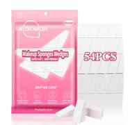 Fauxomor 54 Pcs Éponges Maquillage Sans Latex, Éponge Triangle Mini Beauty Blender Maquillage Visage pour Fond de Teint Liquide, Poudre, Crème, Ongles et Voyage - Convient à Tous les Types de Peau