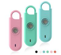 Fauxomor Alarme Personnelle Anti Agression 3 Pack-140 DB Porte-Clé Alarme avec Flash LED et Avertisseur de Batterie Faible, Kit d'Auto-Défense pour Femmes, Enfants et Seniors(Bleu+Vert+Rose)