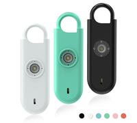 Fauxomor Alarme Personnelle Anti Agression 3 Pack-140 DB Porte-Clé Alarme avec Flash LED et Avertisseur de Batterie Faible, Kit d'Auto-Défense pour Femmes, Enfants et Seniors(Blanc+Vert+Noir)
