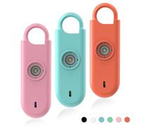 Fauxomor Alarme Personnelle Anti Agression 3 Pack-140 DB Porte-Clé Alarme avec Flash LED et Avertisseur de Batterie Faible, Kit d'Auto-Défense pour Femmes, Enfants et Seniors(Bleu+Rose+Orange)