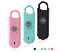 Fauxomor Alarme Personnelle Anti Agression 3 Pack-140 DB Porte-Clé Alarme avec Flash LED et Avertisseur de Batterie Faible, Kit d'Auto-Défense pour Femmes, Enfants et Seniors(Rose+Bleu+Noir)