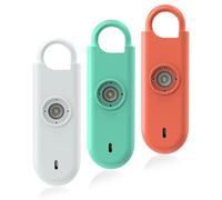 Fauxomor Alarme Personnelle Anti Agression 6 Pack-140 DB Porte-Clé Alarme avec Flash LED et Avertisseur de Batterie Faible, Kit d'Auto-Défense pour Femmes, Enfants et Seniors(Blanc+Vert+Orange)