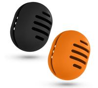 Fauxomor Lot de 2 Respirant Porte-éponge de Maquillage pour les Voyages,Support Eponge Maquillage en Silicone Incassable,étui Portable pour tous Les Types Beauty Blender,Noir+Orange