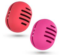 Fauxomor Lot de 2 Respirant Porte-éponge de Maquillage pour les Voyages,Support Eponge Maquillage en Silicone Incassable,étui Portable pour tous Les Types Beauty Blender,AB-Rouge+Rose Red