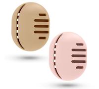 Fauxomor Lot de 2 Respirant Porte-éponge de Maquillage pour les Voyages,Support Eponge Maquillage en Silicone Incassable,étui Portable pour tous Les Types Beauty Blender,BB-Kaki+Rose