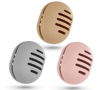 Fauxomor Lot de 3 Respirant Porte-éponge de Maquillage pour Les Voyages,Support Eponge Maquillage en Silicone Incassable,étui Portable pour Tous Les Types Makeup Sponge,Kaki+Rose+Gris