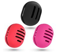 Fauxomor Lot de 3 Respirant Porte-éponge de Maquillage pour les Voyages,Support Eponge Maquillage en Silicone Incassable,étui Portable pour tous Les Types Beauty Blender,Noir+Rouge+Rose Red