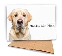 Fava Bean Productions Yellow Lab Carte « I'm Sorry » (Mistakes Were Made) Labrador jaune Apology from the Dog (1 carte premium avec message amusant à l'intérieur) - 543