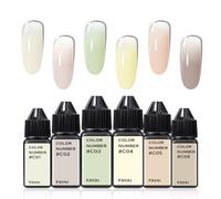 FAVAI 6 Couleurs Airbrush Gel Baby Boomer Nail Polish Set - Cream Collection (#C) 6 * 15ml Airbrush Ongles, Sans Odeur, Sans Bouchage, Peinture pour Ongles pour Effets Ombre