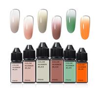 FAVAI 6 Couleurs Airbrush Gel Baby Boomer Nail Polish Set - Luxury Collection (#L) 6 * 15ml Airbrush Ongles, Sans Odeur, Sans Bouchage, Peinture pour Ongles pour Effets Ombre