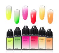 Favai Airbrush Gel Nail Polish 6 Neon colors (#N) Airbrush Nail Polish Bright Orange Hot Pink Yellow Green Purple Spring Summer Collection 15ml / 0.5 Fl Oz