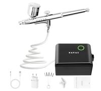 FAVAI Kit Aérographe, Compresseur d’Aérographe Mini Portable Pression Réglable, Rechargeable Haute Précision Compresseur d’Aérographe, Cosmétiques, Stylisme, Peinture (Noir)