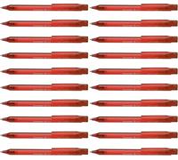 Fave Lot De 20 Stylos À Bille Rétractables Et Rechargeables Avec Corps Aux Couleurs Translucides Encre Rouge