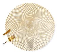 FAVE Lot de 4 Sets de Table Ronds en Vinyle Doré, Design Spirale Ajouré Lavable pour Mariage, Fête, Anniversaire, Restaurant et Maison (38 cm)