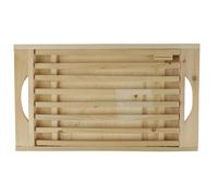 Faveco 543976 Planche à pain en Bouleau certifié FSC - L 37 cm l 21 cm H 2.5 cm - Planche à découper le pain avec repose couteau