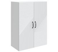 Favemtsl Armoire murale blanche 66 x 34,5 x 90 cm Armoire suspendue en bois | Armoire murale fine pour salon et couloir. Offre 2 portes et 2 étagères pour un rangement bien rangé.