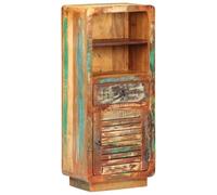 Favemtsl Highboard Armoire latérale en bois massif Multicolore 45 x 32 x | Armoire rustique en bois vieilli coloré pour salon et couloir, livrée montée avec porte, tiroir et protection