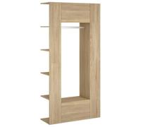 Favemtsl Lot de 2 armoires de couloir en chêne Sonoma 97,5 x 37 x 99 cm | Armoire polyvalente compacte pour couloir et salon avec étagère ouverte et fermée pour une utilisation optimale de l'espace.