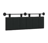 Favemtsl Lot de 2 têtes de lit suspendues noires 150 x 55 cm | Coussin de dossier mural pour chambre à coucher avec rail en métal revêtu par pulvérisation et sangles.