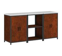 Favemtsl Lot de 3 rangements de cuisine HATTEM en acier aspect rouille | Combinaison de rangement en trois pièces avec 6 étagères et 4 portes pour garder de l'ordre dans la cuisine