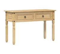 Favemtsl Table console en pin massif avec tiroirs 115 x 46 x 73 cm | Table d'entrée stable en pin massif avec 2 tiroirs et étagère pour couloir et salon, charge jusqu'à 75 kg.