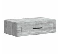 Favemtsl Table d'appoint murale Sonoma gris 59 x 34,5 x 17 cm | Console murale peu encombrante en bois pour chambre à coucher et salon avec tiroir extensible et étagère.