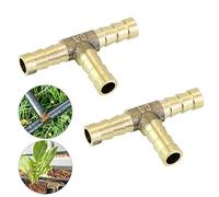 Favengo 2 PCS Raccord de Tuyau de Carburant Barbelé en Laiton 8mm Raccord Durite Essence Anti-corrosion 3 Voies Tuyau Réducteur Barbelé Raccord T Forme Durable pour Tuyau d'Air/Eau/Huile/Gaz