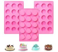 Favengo 3 PCS Moule Cylindrique en Silicone 15 Cavités pour Gâteau Rond, Cupcakes, Savons Faits Main, Muffins, Gâteau au Chocolat - 29,5 * 17,4 cm