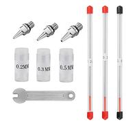 Favengo 7 Pcs Kit Pistolet Pulvérisateur Aérographe Buse et Aiguille de Pulvérisation 0.2mm/0.3mm/0.5mm avec Clé pour Aérographe Peinture Fine Art Décoration de Gateaux Tatouage à l’Aérographe