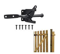 Favengo Loquet De Portail En Acier Inoxydable à Levier Automatique De Gravité Auto Loquet De Portail Noir Avec Vis m6 x 30 Pour Portail En Bois Et Portail De Clôture Portail