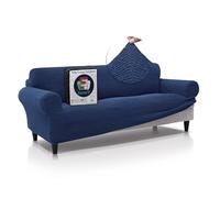 FAVERTI® Bocairent Housse de canapé élégante au Toucher Coton 3 Places en Tissu Super élastique pour canapé de 180 à 230 cm Bleu Marine