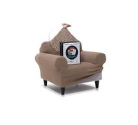 FAVERTI® Bocairent Housse de Fauteuil Haute qualité 1 Place en Tissu Super élastique pour fauteuils de 70 à 100 cm | Lin | Housse de Fauteuil Super réglable | Protecteur de Fauteuil élégant Toucher
