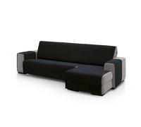 FAVERTI® Housse de canapé d'angle Droit 240 cm (Vue de Face) | modèle PEGO | Noir | Chenille Toucher Extra Doux, Protecteur de Chaise de qualité fabriqué en Espagne avec matériau recyclé