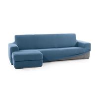 FAVERTI® Housse de canapé d'angle Super élastique avec accoudoir Court Gauche (Vue de Face) | Modèle NOVELE | Bleu Ciel | Protecteur de qualité en Tissu Jacquard Toucher Coton