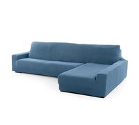 FAVERTI® Housse de canapé d'angle Super élastique avec accoudoir Long Droit (Vue de Face) | Modèle Novel | Bleu Ciel | Protecteur de qualité en Tissu Jacquard Toucher Coton
