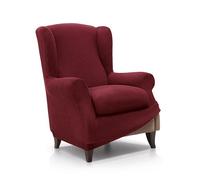 FAVERTI® Housse de fauteuil à oreilles élastique de 70 à 100 cm | Modèle Reale | Bordeaux | Housse réglable pour fauteuil à oreilles universelle | Protecteur de qualité en tissu jacquard toucher coton