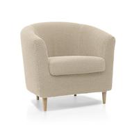 FAVERTI Housse de Fauteuil Club avec Housse de siège | Housse Super élastique Compatible avec Les fauteuils IKEA TULLSTA et BAKLA | Modèle NOVELE | Beige | Tissu Jacquard de qualité Toucher Coton