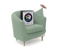 FAVERTI Housse de Fauteuil Club avec Housse de siège | Housse Super élastique Compatible avec Les fauteuils IKEA TULLSTA et BAKLA | Modèle NOVELE | Turquoise | Tissu Jacquard de qualité Toucher Coton