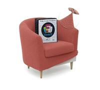 FAVERTI Housse de Fauteuil Club avec Housse de siège | Housse Super élastique Compatible avec Les fauteuils IKEA TULLSTA et BAKLA | Modèle NOVELE | Corail | Tissu Jacquard de qualité Toucher Coton