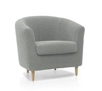 FAVERTI Housse de fauteuil Club avec housse de siège | Housse super élastique compatible avec les fauteuils IKEA TULLSTA et BAKLA | Modèle NOVELE | Gris clair | Tissu jacquard de qualité toucher coton