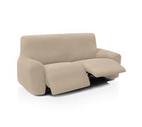 FAVERTI® Housse élastique pour canapé Relax inclinable Deux Places ou Deux Pieds de 135 à 210 cm Beige Tissu Jacquard Toucher Coton