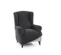 FAVERTI® Housse Super élastique pour Fauteuil à Oreilles 1 Place 70 à 100 cm Gris foncé Protecteur de qualité en Tissu Jacquard Toucher Coton Protecteur de Fauteuil à Oreilles