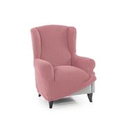 FAVERTI® Housse Super élastique pour Fauteuil à Oreilles 1 Place 70 à 100 cm | Modèle Novel | Rose Pastel | Protecteur de qualité en Tissu Jacquard Toucher Coton | Protecteur de Fauteuil à Oreilles