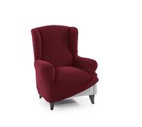 FAVERTI® Housse Super élastique pour Fauteuil à Oreilles 1 Place 70 à 100 cm | Modèle NOVELE | Bordeaux | Protecteur de qualité en Tissu Jacquard Toucher Coton | Protecteur de Fauteuil à Oreilles