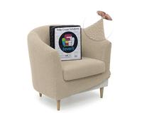 FAVERTI Housse Super élastique pour Fauteuil Club avec Housse de siège, Compatible avec Les fauteuils IKEA TULLSTA et BAKLA | Modèle NOVELE | Beige | Tissu Jacquard de qualité Toucher Coton